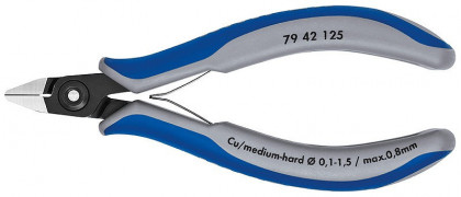 Přesné boční štípací kleště na elektroniku brunýrované 125 mm  - 7942125