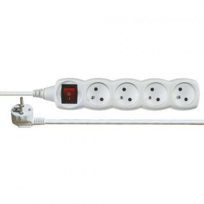 Přívod prodlužovací, 2m / 250V, 4 zásuvky s vypínačem