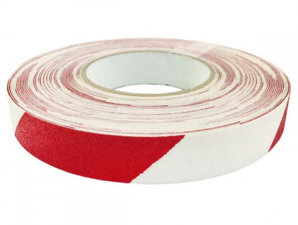 Protiskluzová samolepicí páska 25mm/18,3m - červeno/bílá