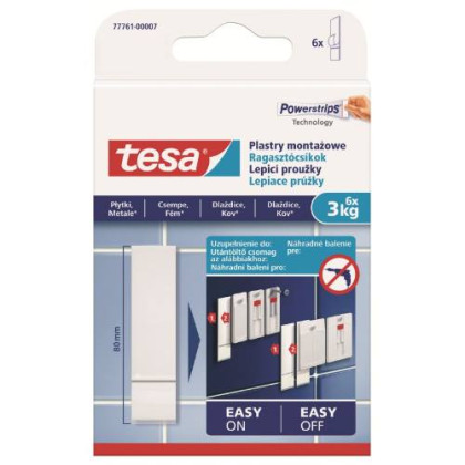 Proužek samolepící na kov a dlaždice, bílý, Powerstrips,TESA