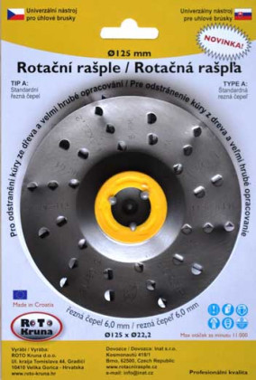 ROTO - Rotační rašple 125x22,2mm - 6,0mm - čepel extra hrubá,…