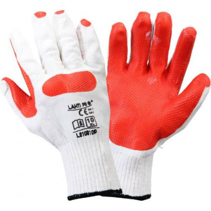 Rukavice LATEX, červeno-bílé, vel. 10, LAHTI PRO