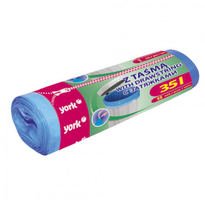 Sáčky na smetí YORK LUX s páskem 35 l / 15 ks