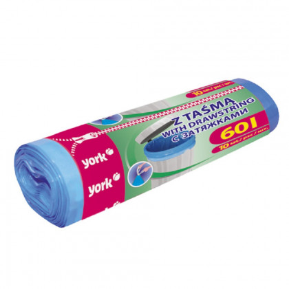Sáčky na smetí YORK LUX s páskem 60 l / 10 ks