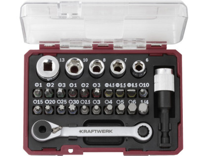 Sada bitů a nástavců s ráčnou 1/4" 27ks PROFI Line