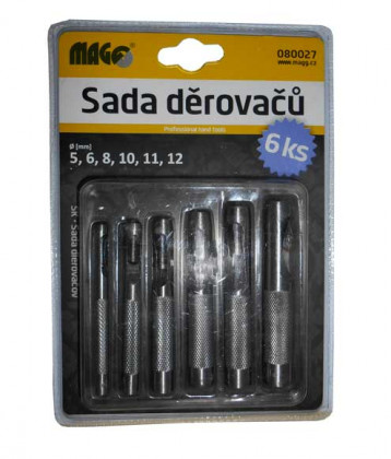 Sada děrovačů - 5, 6, 8, 10, 11, 12mm