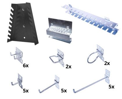 Sada háků a držáků do děrované desky, 28 ks, AHProfi - AH40768