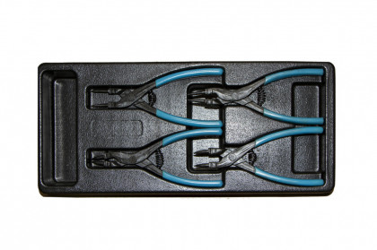 Sada kleští na pojistné kroužky ve výplni do dílenského vozíku, 4 díly - VV004KS01