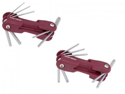 Sada klíčů Inbus 1,5-8mm + Torx T09-T40 - skládací klip 16ks