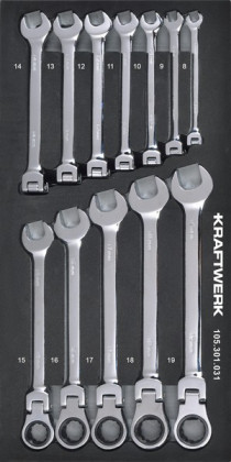 Sada klíčů ráčnových 8-19mm CLICKRAFT FLEX 12ks "S" Basic Line
