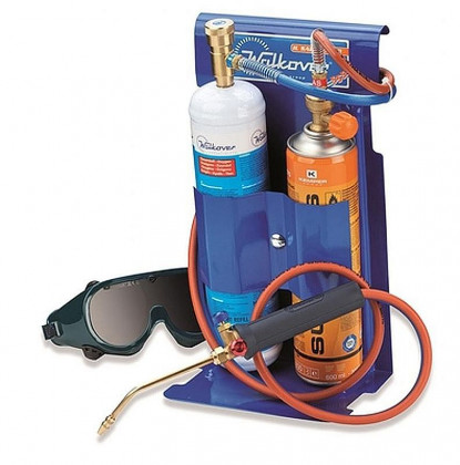 Sada na sváření KEMPER 555D, přenosný mini autogen, 1x kartuš PB SUPERGAS 600 ml, 1x kyslík, 110 bar