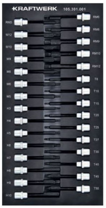 Sada nástavců 3/8" Inbus, Torx, Multi tooth, RIBE 30ks "S" Basic Line