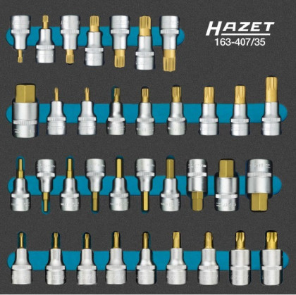 Sada nástrčných hlavic 1/2" s bitem 163-407/35