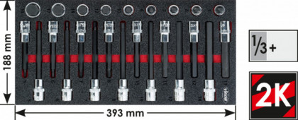 Sada nástrčných hlavic pro šrouby s vnitřním šestihranem, 24 ks - V5097
