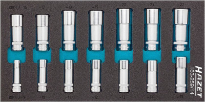 Sada nástrčných hlavic s dvojitým šestihranem 163-259/14