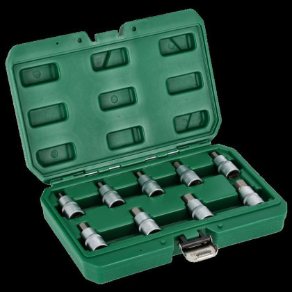 Sada nástrčných klíčů, HEX, 1/2”, 55mm S2 9ks STALCO S011155055