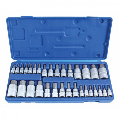 Sada nástrčných klíčů imbus, metrické, palcové, 32 ks - A32HIN