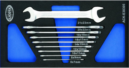 Sada plochých klíčů v pěnové výplni, 9 ks - LIACKE38305