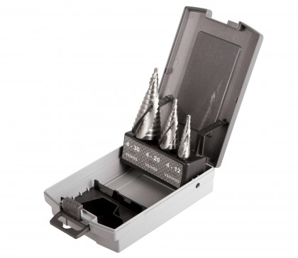 Sada stupňovitých vrtáků, HSS, 3 ks - VSSV3P