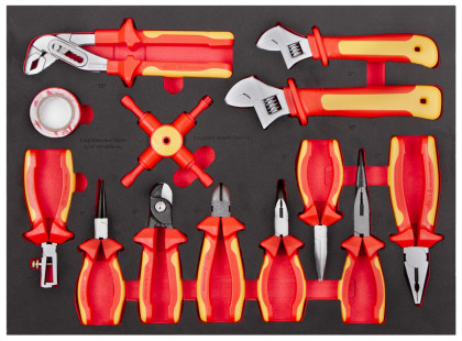 Sada VDE kleští a řezaček kabelů v pěnové výplni, 13 ks - AH2405