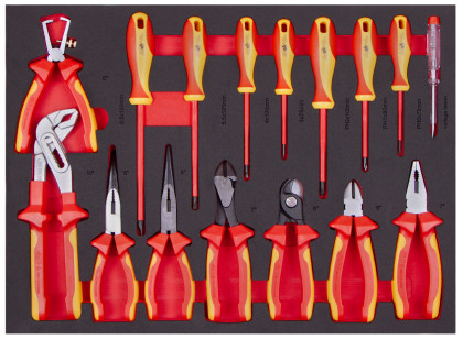 Sada VDE kleští a šroubováků v pěnové výplni, 16 ks - AH2409