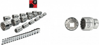 Sada vnitřních nástrčných klíčů 1/2" s Multiprofilem 10-32mm 17 ks Vigor - V1898