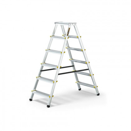 Schůdky hliníkové 150kg, 2x6 stupňů