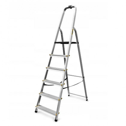 Schůdky hliníkové 150kg, 6 stupňů, s háčkem