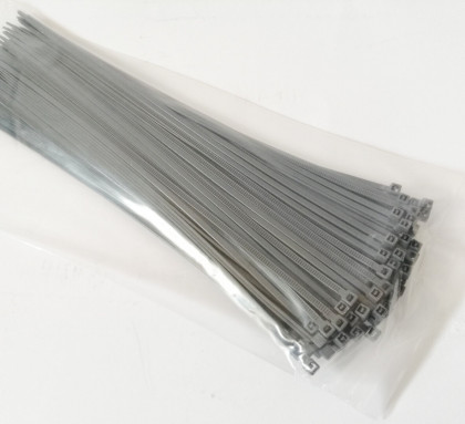 Šedá plastová stahovací páska - délka 20 cm a šířka 0,25 cm - 100 ks