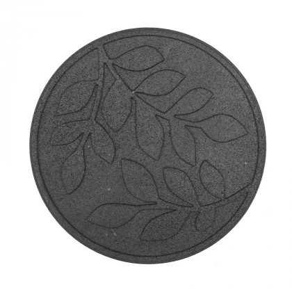 Šedý gumový zahradní nášlap FLOMA Leaves - 45 x 45 x 1,9 cm