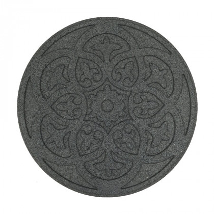 Šedý gumový zahradní nášlap FLOMA Scroll - 45 x 45 x 1,9 cm