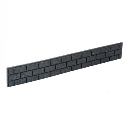 Šedý gumový zahradní obrubník FLOMA Bricks - 120 x 2 x 9 cm