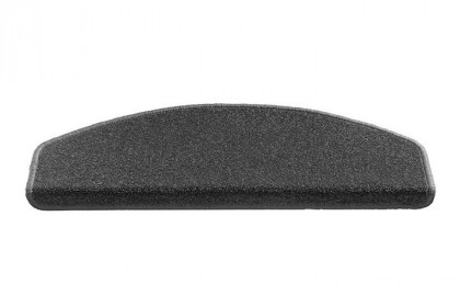 Šedý kobercový půlkruhový nášlap na schody Palermo - délka 56 cm a šířka 17 cm