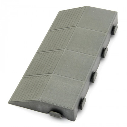 Šedý plastový nájezd "samec" pro terasovou dlažbu Linea Combi - 40 x 20,5 x 4,8 cm