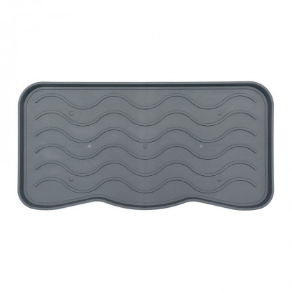 Šedý plastový odkapávač na boty FLOMA Waves - 38 x 75 x 2,1 cm