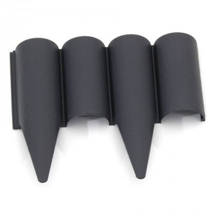 Šedý plastový palisádový zahradní obrubník Wood - délka 25 cm a výška 12,5 cm