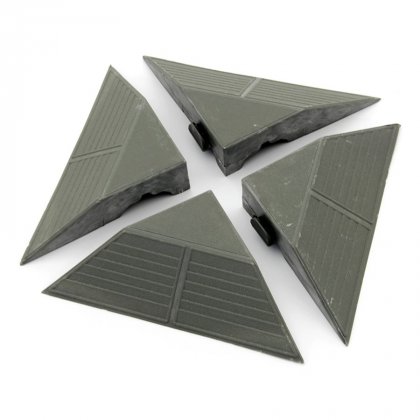 Šedý plastový rohový nájezd pro terasové dlaždice Linea Combi - 4,8 cm - 4 ks