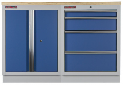 Sestava kvalitních PROFI BLUE dílenských skříněk s pracovní deskou - MTGS1300BAL07 Blue