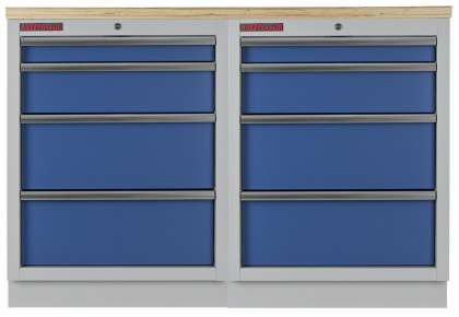 Sestava kvalitních PROFI BLUE dílenských skříněk s pracovní deskou - MTGS1300BAL10 Blue