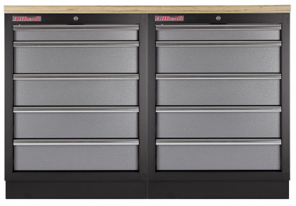 Sestava kvalitních PROFI dílenských skříněk s pracovní deskou - TGS1300BAL11 Grey