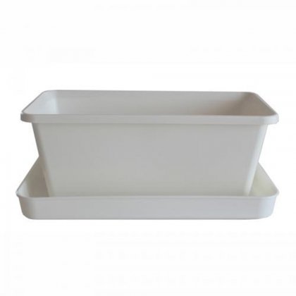 Set truhlík + miska 20 cm bílá