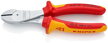 Silové boční štípací kleště chromované 180 mm  - 7406180