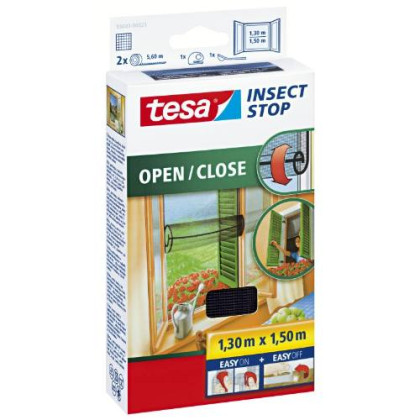 Síť proti hmyzu otevírací, 1,5  x 1,3 m, černá, TESA