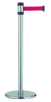 Sloupek k ohrazení stříbrný s červeným pásem - PSA1202