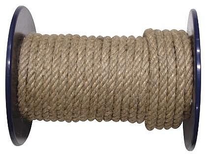 Šňůra stáčená přírodní 6mm (plastová cívka/100m)