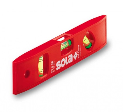 SOLA - PT 5 20 - plastová torpédová vodováha 20cm
