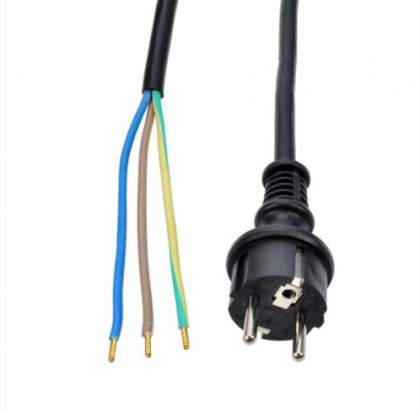 SOLIGHT - flexo šňůra/kabel 3G1,5mm2 gumová černá - 2,5m