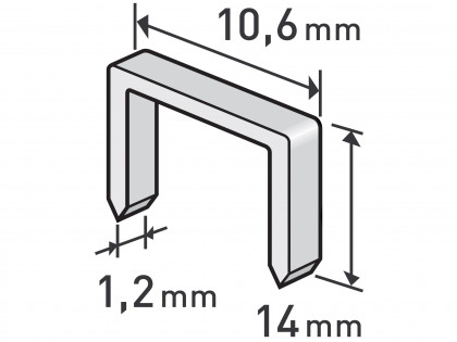 Spony, balení 1000ks, 14mm, 10,6x0,52x1,2mm