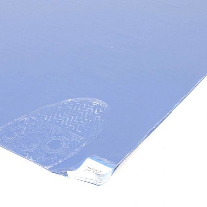 Světle modrá lepící dezinfekční dekontaminační rohož FLOMA - 150 x 115 cm - 60 listů