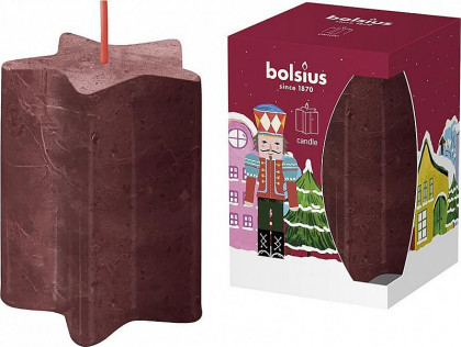 Svíčka bolsius Pillar hvězda Nutcracker, 100x70 mm